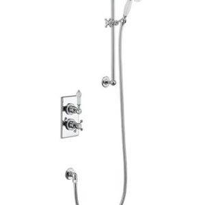 Burlington - Trent One Outlet Thermostatic Shower Valve with Rail, Hose and Handset - TF1H