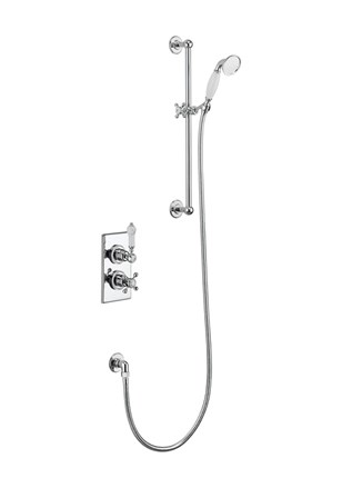 Burlington - Trent One Outlet Thermostatic Shower Valve with Rail, Hose and Handset - TF1H