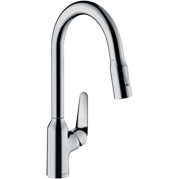 Hansgrohe - Focus M42 Single Lever Kitchen Mixer 220 in Chrome with Pull-Out Spray - 71800000