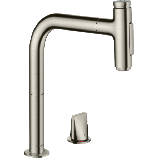 Hansgrohe - Metris Select M71 2-Hole Single Lever Kitchen Mixer 200 with Swivel Spout and Pull-Out Spray - 73819800