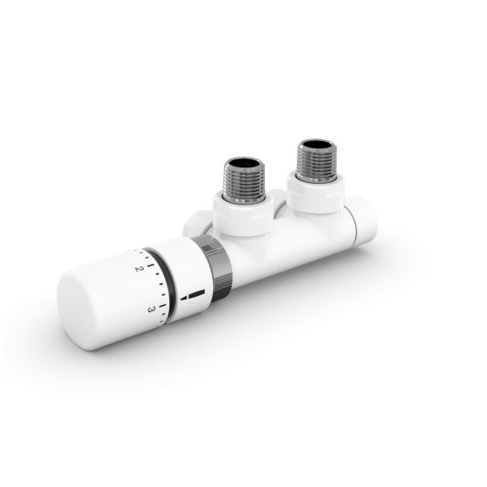 Zehnder - Angled 50mm Thermostatic Radiator Valve Set Left Handed 839879