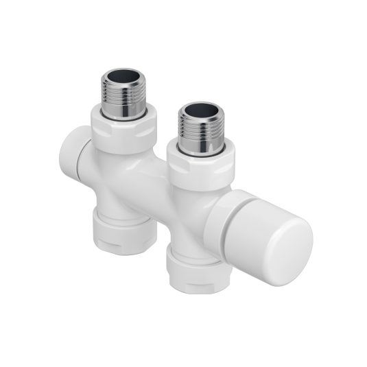 Zehnder - Straight 50mm Manual Radiator Valve Set 839789