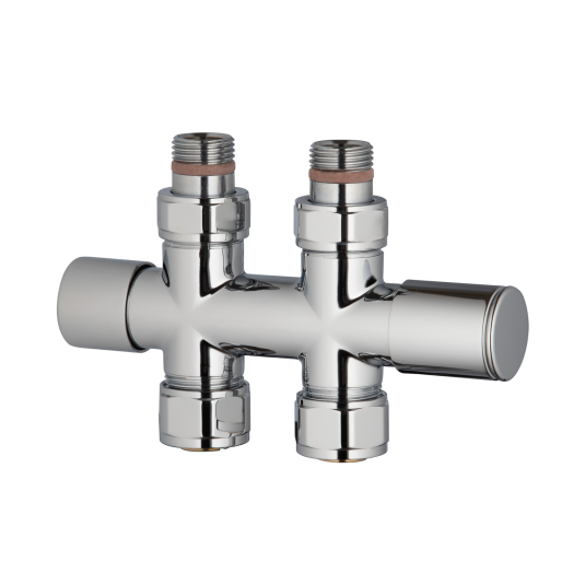 Zehnder – Straight 50mm Manual Radiator Valve Set VALVE-SET-38-CR
