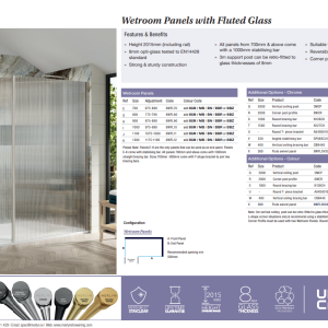 Merlyn – 8mm Fluted Wetroom Panel 8WFL80BGM-spec