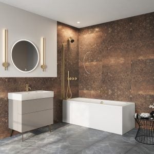 Crosswater - Asura 8mm Hinged Bath Screen in Brushed Brass