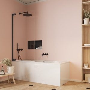 Crosswater - Asura 8mm Hinged Bath Screen in Black