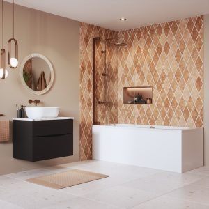 Crosswater - Asura 8mm Hinged Bath Screen in Brushed Bronze