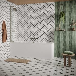 Crosswater - Asura 8mm Hinged Bath Screen in Brushed Stainless Steel