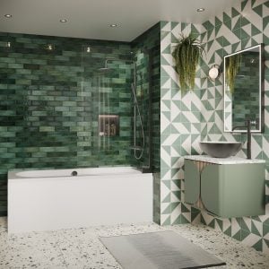 Crosswater - Asura 8mm Hinged Bath Screen in Slate