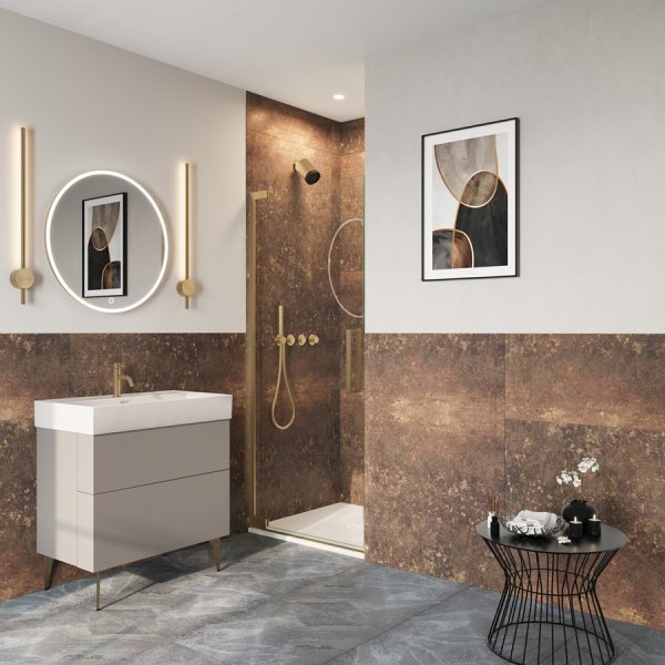 Crosswater - Asura 8mm Hinged Door in Brushed Brass