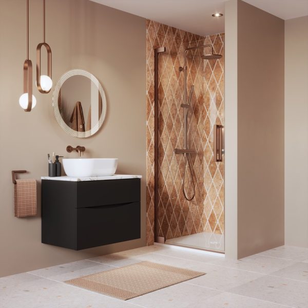 Crosswater - Asura 8mm Hinged Door in Brushed Bronze