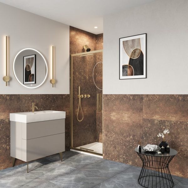 Crosswater - Asura 8mm Infold Door in Brushed Brass