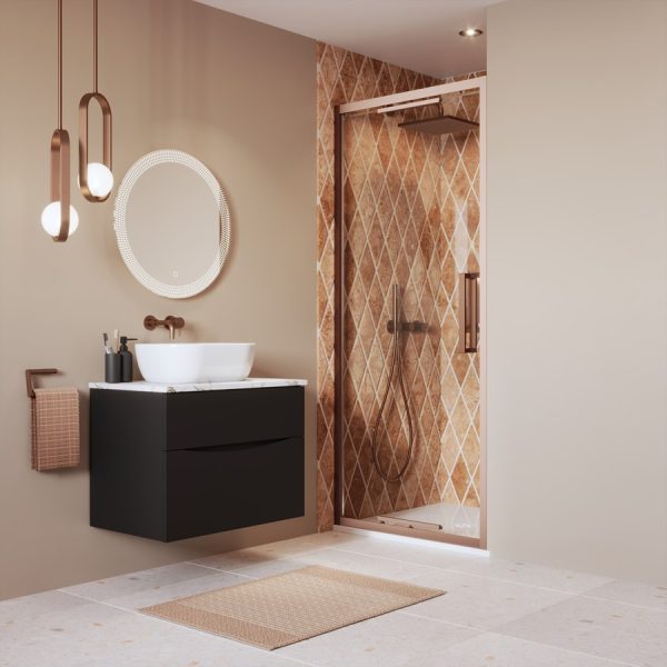 Crosswater - Asura 8mm Infold Door in Brushed Bronze