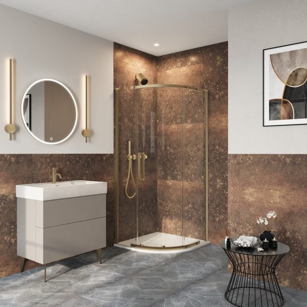 Crosswater - Asura 8mm Quadrant Single Door in Brushed Brass