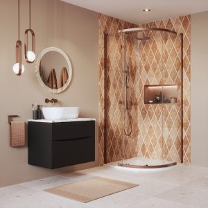 Crosswater - Asura 8mm Single Door Quadrant Shower Enclosure in Brushed Bronze