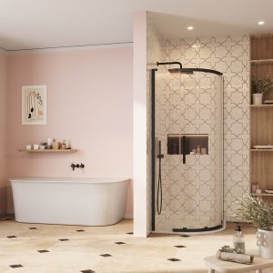 Crosswater - Asura 8mm Single Door Quadrant Shower Enclosure in Matt Black