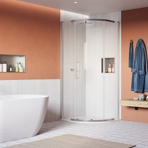 Crosswater - Asura 8mm Single Door Quadrant Shower Enclosure in Polished Stainless