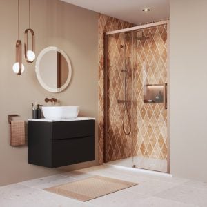 Crosswater - Asura 8mm Sliding Door for Recess in Brushed Bronze