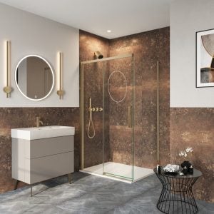 Crosswater - Asura 8mm Sliding Door Shower Enclosure in Brushed Brass