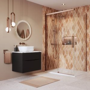 Crosswater - Asura 8mm Sliding Door Shower Enclosure in Brushed Bronze