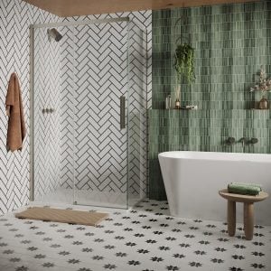 Crosswater - Asura 8mm Sliding Door Shower Enclosure in Brushed Stainless Steel