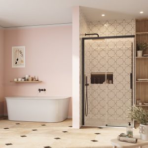 Crosswater - Asura 8mm Sliding Door Shower Enclosure in Matt Black