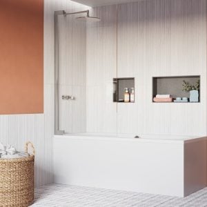 Crosswater - Asura 8mm Hinged Bath Screen Polished Stainless Steel