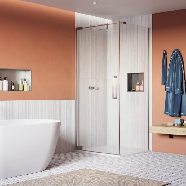 Crosswater – Asura 8mm Side Panel for Hinged Door in Polished Stainless