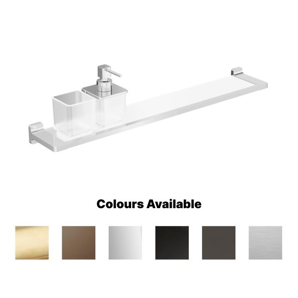 Crosswater - Rotar Shelf 600mm with Soap Dispenser & Tumbler Holder