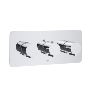 JTP - Curve Thermostatic Concealed 2 Outlet Shower Valve, Horizontal - 72693