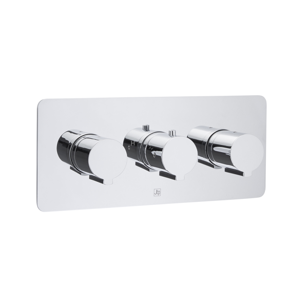 JTP - Curve Thermostatic Concealed 2 Outlet Shower Valve, Horizontal - 72693