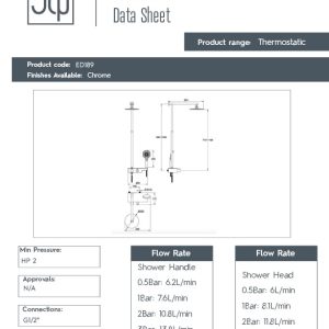 JTP - Exposed Showerpipe Kit in Chrome - spec