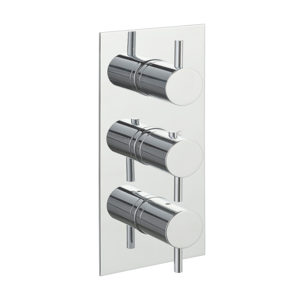 JTP - FLORENCE 2 Outlet Three Handle Concealed Thermostatic Shower Valve in Chrome - 15690A