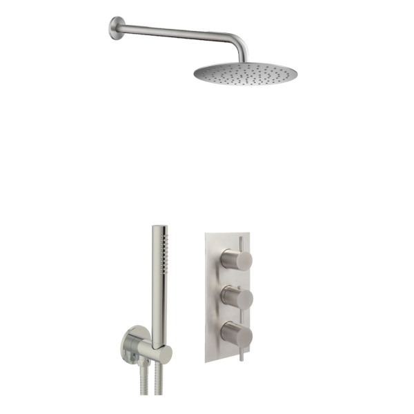 JTP - INOX Shower Pack 3 Handle in Stainless Steel - COM081