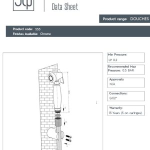JTP - SIGMA Douche Valve with Kit in Chrome - spec