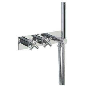 JTP - SOLEX 2 Outlet Concealed Thermostatic Shower Valve with Hand Shower in Chrome - 65868