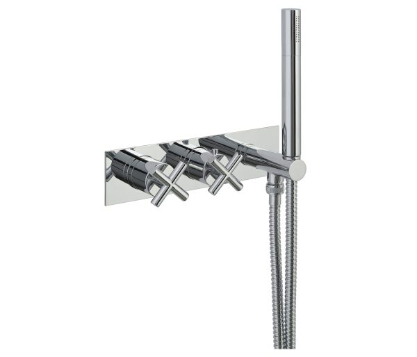 JTP - SOLEX 2 Outlet Concealed Thermostatic Shower Valve with Hand Shower in Chrome - 65868