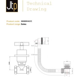 JTP - SOLEX Concealed Valves Slim Click Clack Exofil in Chrome - spec
