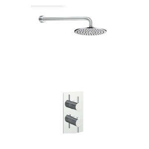 JTP - Shower Pack Round Thermostat with Overhead in Chrome