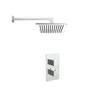 JTP - Shower Pack Square Thermostat with Overhead in Chrome