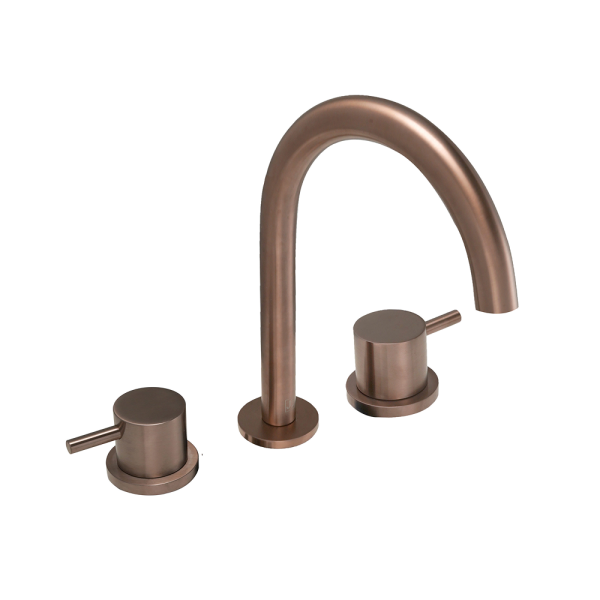 JTP - VOS 3-Hole Single Lever Deck Mounted Basin Mixer in Brushed Bronze - 21193BRZ