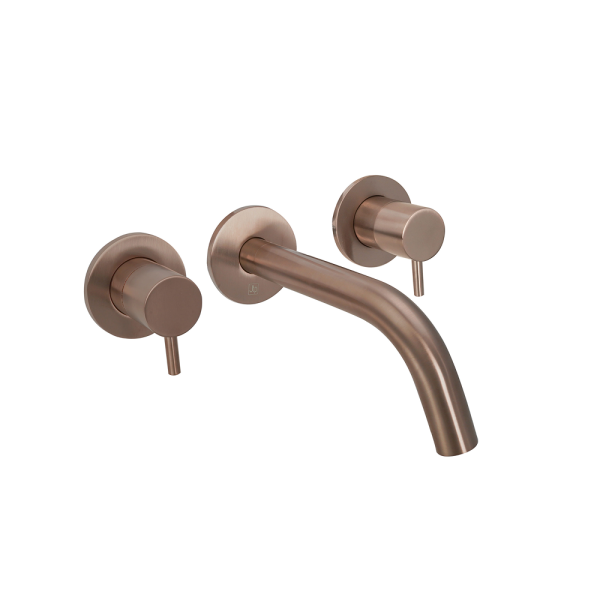 JTP - VOS 3-Hole Wall Mounted Basin Mixer in Brushed Bronze - 21089ABRZ