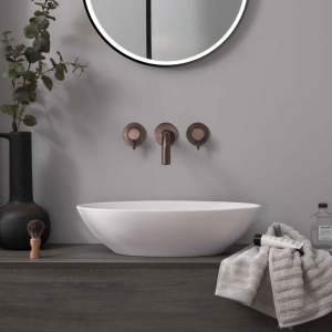 JTP - VOS 3-Hole Wall Mounted Basin Mixer in Brushed Bronze - 21089ABRZ(1)