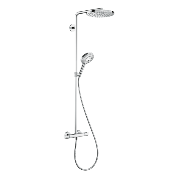 Hansgrohe - Raindance Select S 240 1 Jet PowderRain Exposed Thermostatic Showerpipe Kit - 27633000