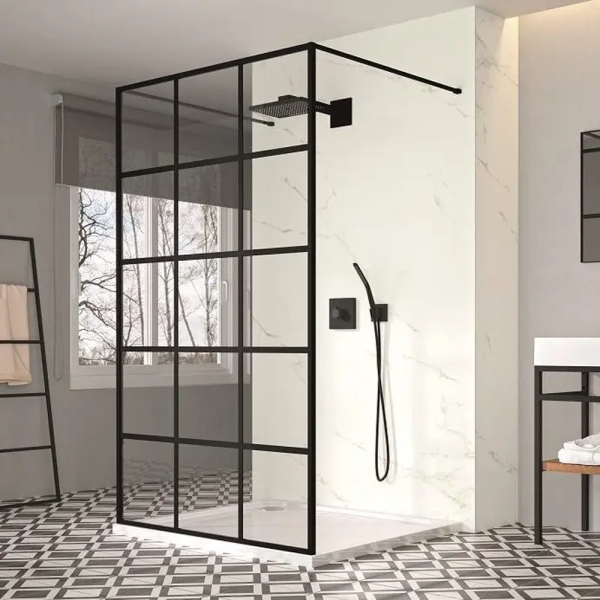 Merlyn - Black Double Entry Squared Showerwall