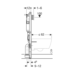 Geberit - Duofix Alpha WC Frame with Cistern, 112cm - 458.039.00.2 - spec(1)
