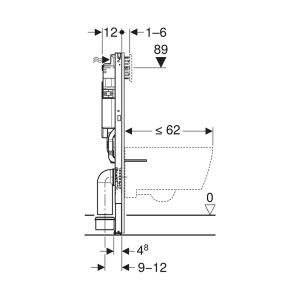 Geberit - Duofix Alpha WC Frame with Cistern, 98cm - 458.036.00.2 - spec(1)