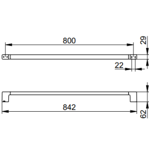 Keuco - Collection Moll Towel Rail 800 mm Stainless Steel - 12701210800 - spec