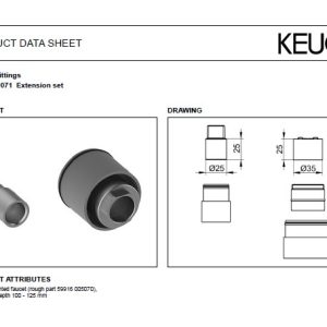 Keuco - Extension Set for Rough Part 59916000070 - spec