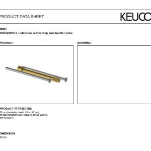 Keuco - IXMO Extension Set for Stop and Diverter Valve 30mm - spec